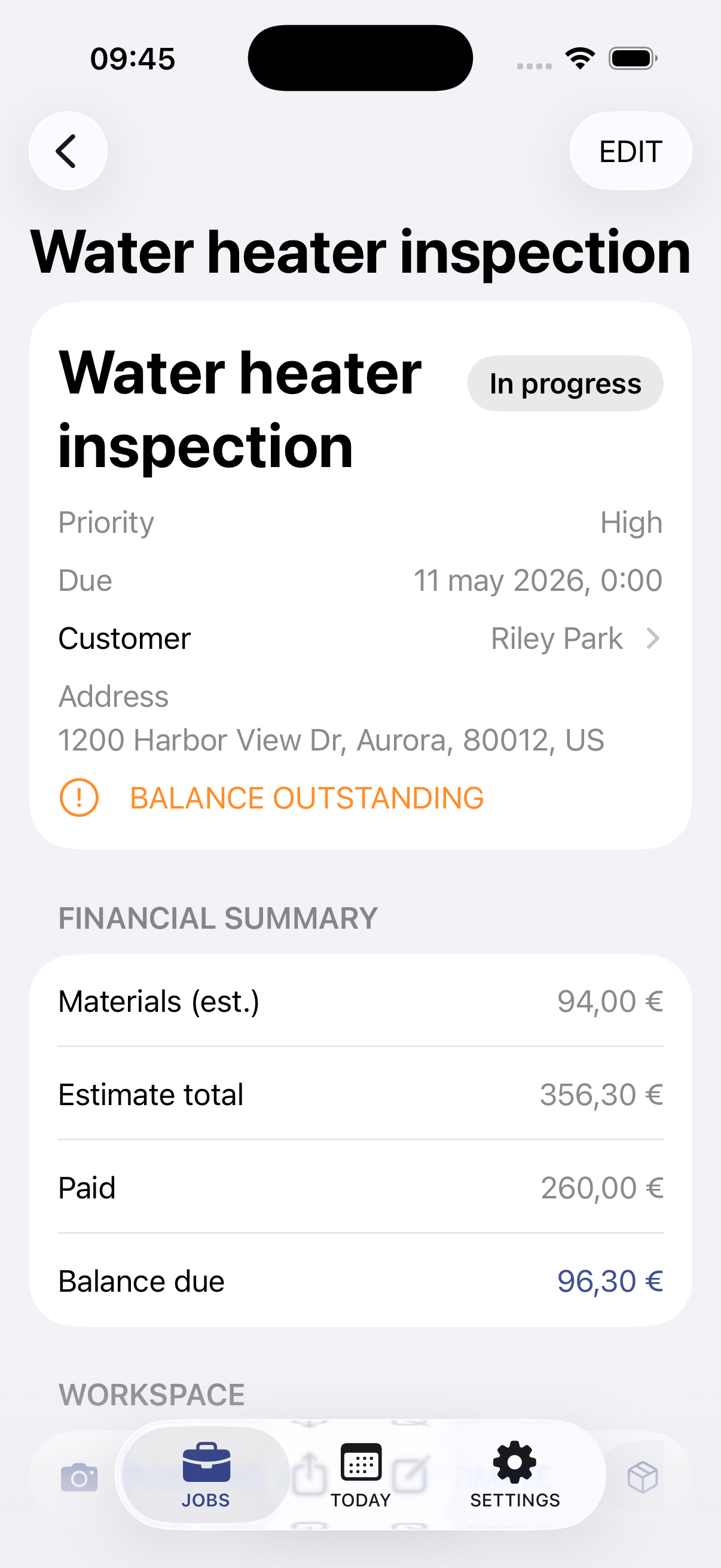 Field Service Job Tracker iPhone screenshot 2