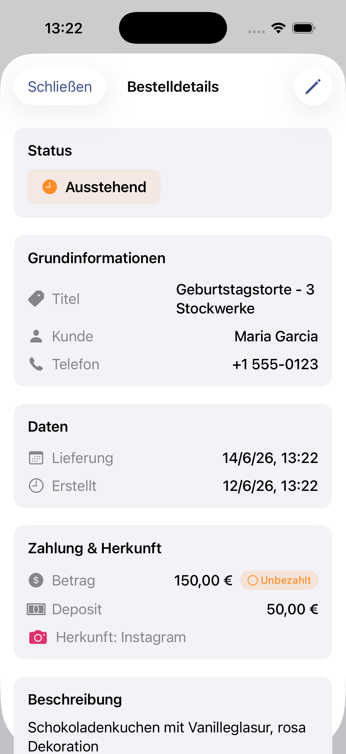 Custom Order Tracker · iPhone-Bildschirmfoto 2