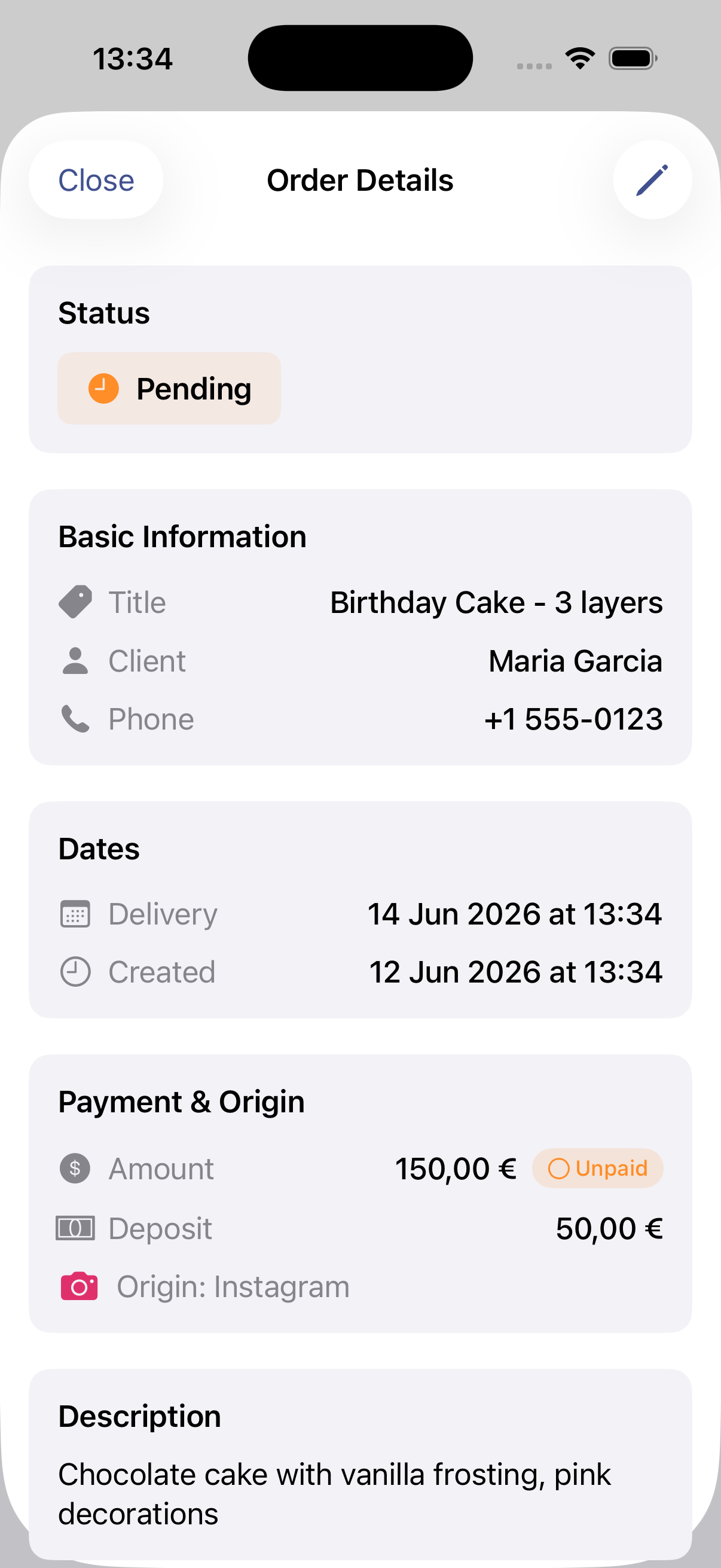 Custom Order Tracker iPhone screenshot 2