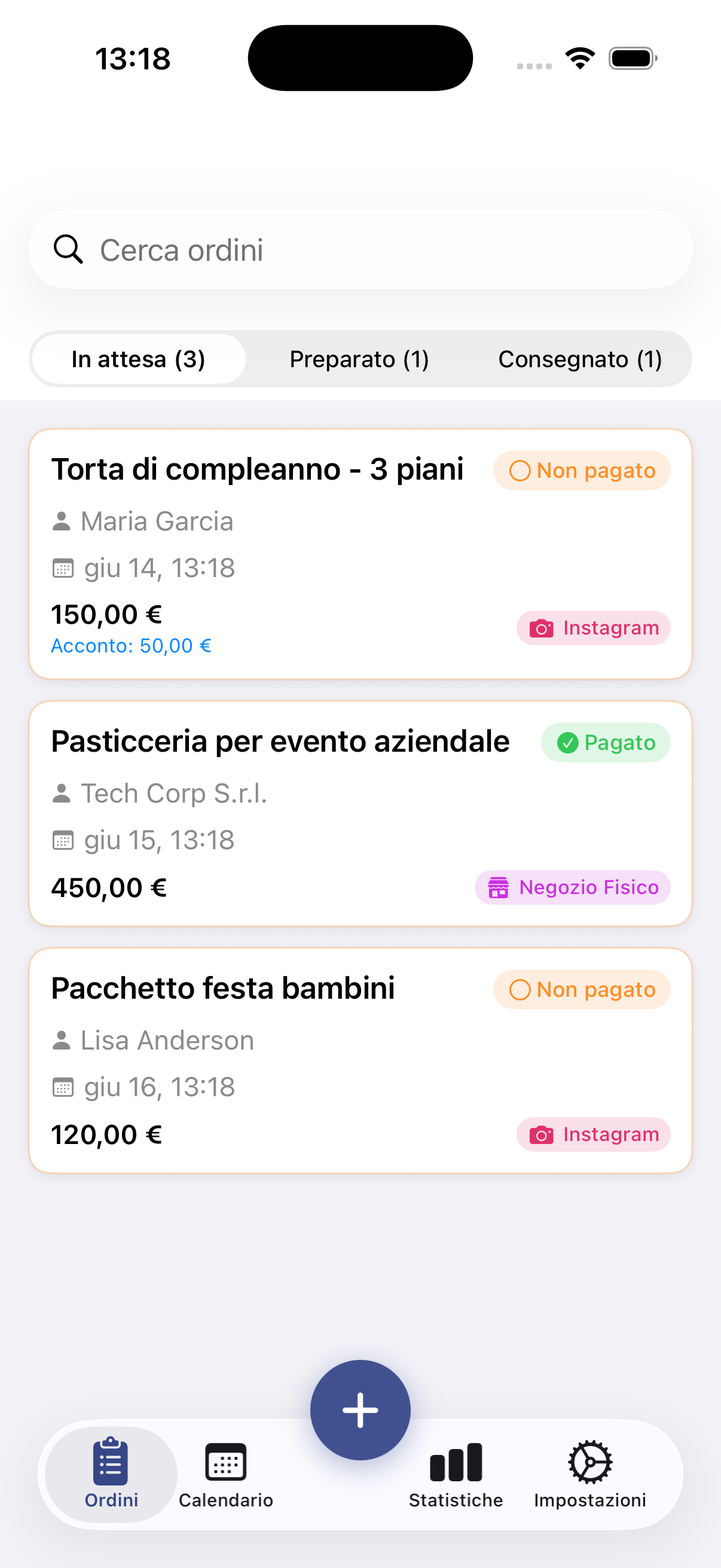 Custom Order Tracker · Schermata iPhone 1