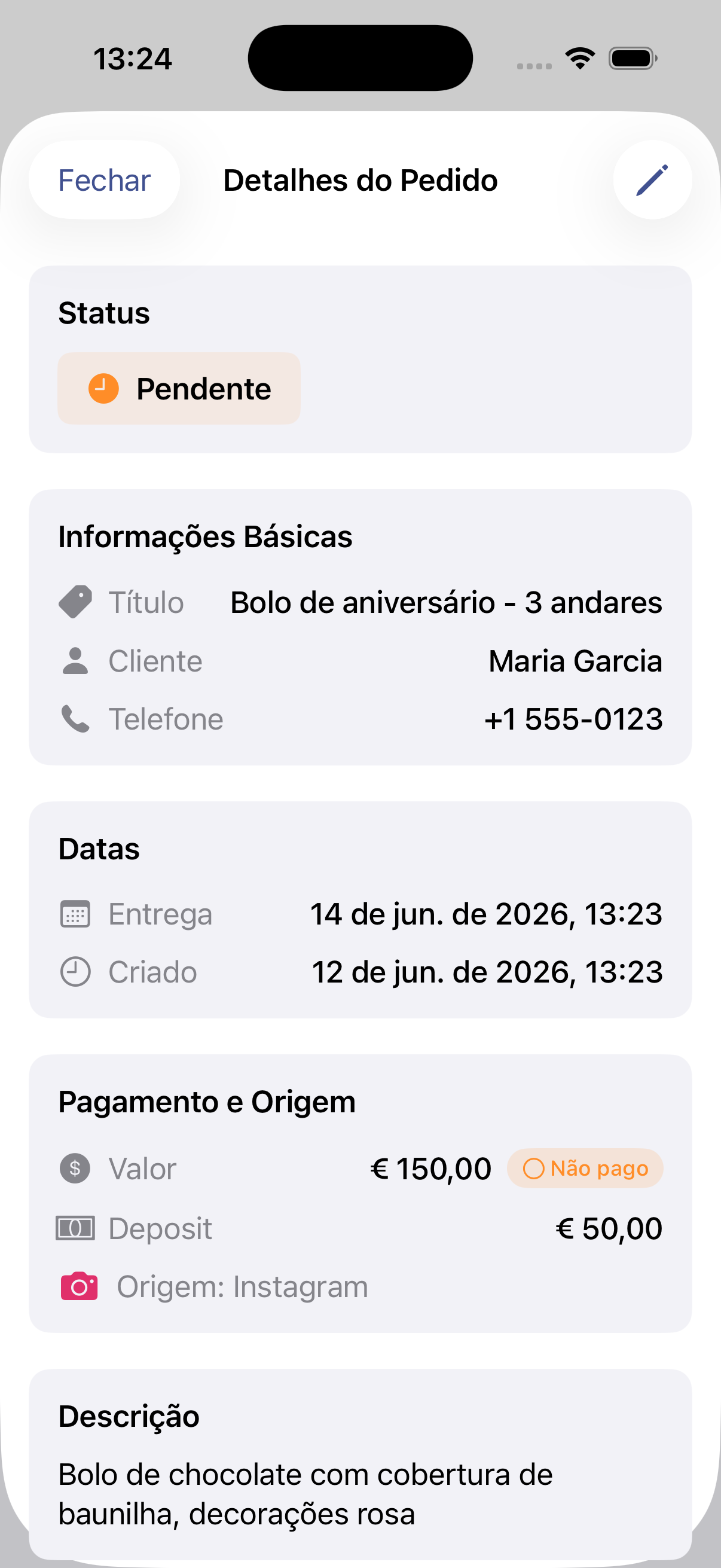 Custom Order Tracker · Captura de ecrã do iPhone 2