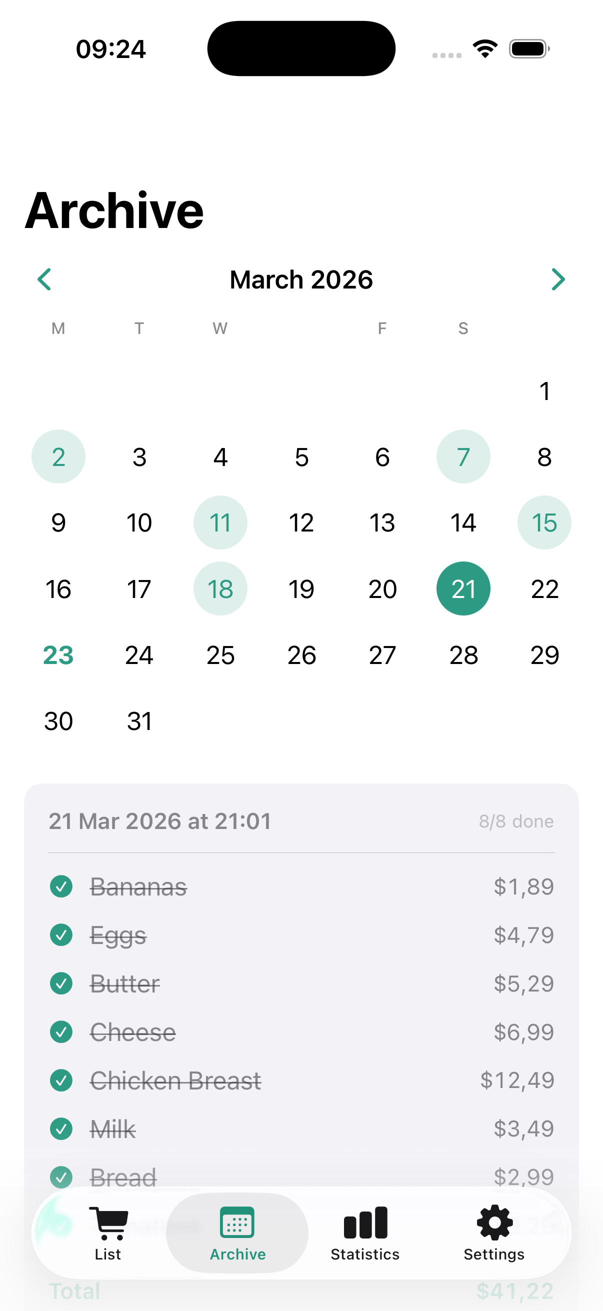 Smart & Simple Shopping List iPhone screenshot 2